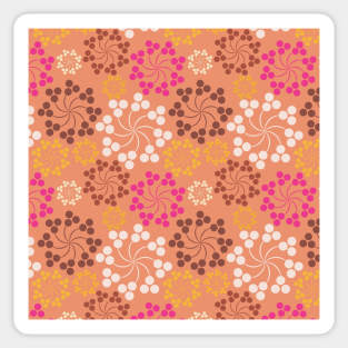 Orange Floral Swirl Pattern Sticker